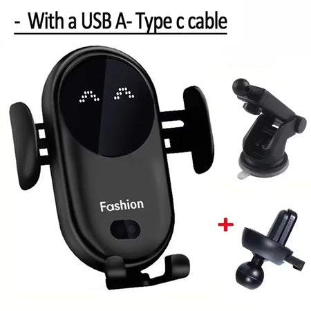 AutoGrip Wireless Car Charger – Infrared Sensor Mount & Fast Charging Stand for iPhone & Samsung