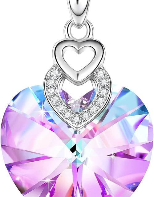 Load image into Gallery viewer, 3 Hearts Crystal Necklace for Women, Pendant Engraved Love You - Christmas Wedding Gifts for Her Anniversary Mother'S Day Valentine’S Day Birthday - in Gift Box
