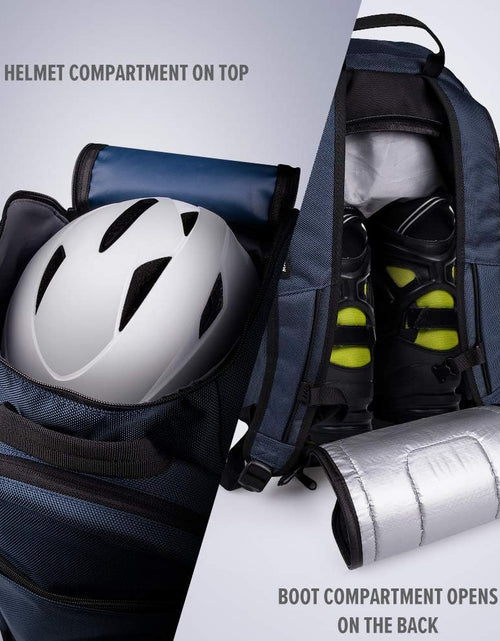 Load image into Gallery viewer, 50L Ski Boot Bag-Ski and Snowboard Boots Travel Backpack with Helmet Compartment | Waterproof Exterior &amp; Bottom
