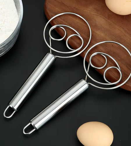 Baker’S Best Danish Dough Whisk – Dutch-Style Stainless Steel Hand Mixer for Effortless Bread, Biscuits & Cakes