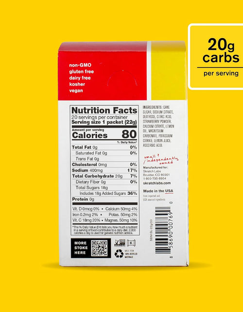 Load image into Gallery viewer, Hydration Packets Hydration Drink Mix, Strawberry Lemonade (20Ct) - Electrolyte Powder Developed for Athletes and Sports Performance, Gluten Free, Vegan, Kosher
